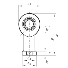 桿端軸承 GIR20-DO, 根據(jù) DIN ISO 12 240-4 標準，帶右旋內(nèi)螺紋，需維護