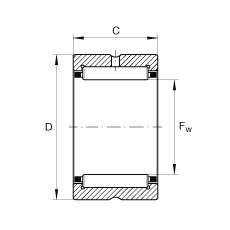 滾針軸承 NCS1212, 機加工滾道，根據 ABMA 18.2 - 1982，英制