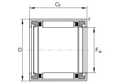 開(kāi)式?jīng)_壓外圈滾針軸承 HK4020-2RS, 根據(jù) DIN 618-2 標(biāo)準(zhǔn)，兩側(cè)唇密封
