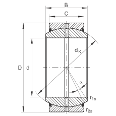 關節軸承 GE220-DO-2RS, 根據 DIN ISO 12 240-1 標準, 需維護，兩側唇密封