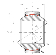 關(guān)節(jié)軸承 GE160-FW-2RS, 根據(jù) DIN ISO 12 240-1 標準, 免維護，兩側(cè)唇密封
