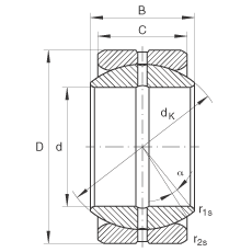 關節軸承 GE69-ZO, 根據 DIN ISO 12 240-1 標準，英制尺寸，需維護