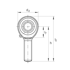 桿端軸承 GAKR8-PB, 根據 DIN ISO 12 240-4 標準，帶右旋外螺紋，需維護