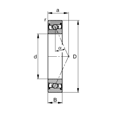 主軸軸承 HCS71920-E-T-P4S, 調節，成對或單元安裝，接觸角 α = 25°，兩側唇密封，非接觸，限制公差