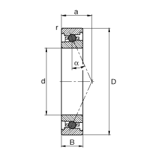 主軸軸承 HC7017-E-T-P4S, 調(diào)節(jié)，成對或單元安裝，接觸角 α = 25°，陶瓷球，限制公差