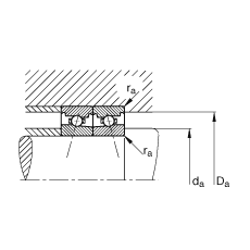 主軸軸承 HS7028-C-T-P4S, 調節，成對安裝，接觸角 α = 15°，限制公差