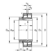 調心滾子軸承 22215-E1-K + H315, 根據 DIN 635-2 標準的主要尺寸, 帶錐孔和緊定套